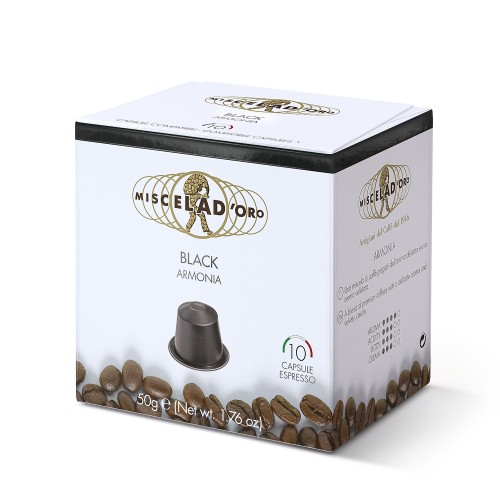 Macchina da caffè Nespresso by Krups Inissia XN1005 + 3 astucci di capsule  compatibili Black Armonia - Miscela d'Oro